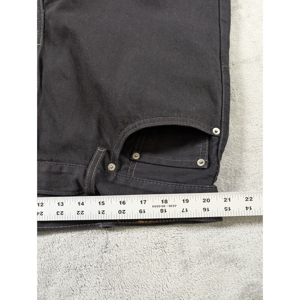 Levis 505 Black Jeans Mens 42x30 Straight Leg Dad Jean Workwear Casual - Picture 10 of 13